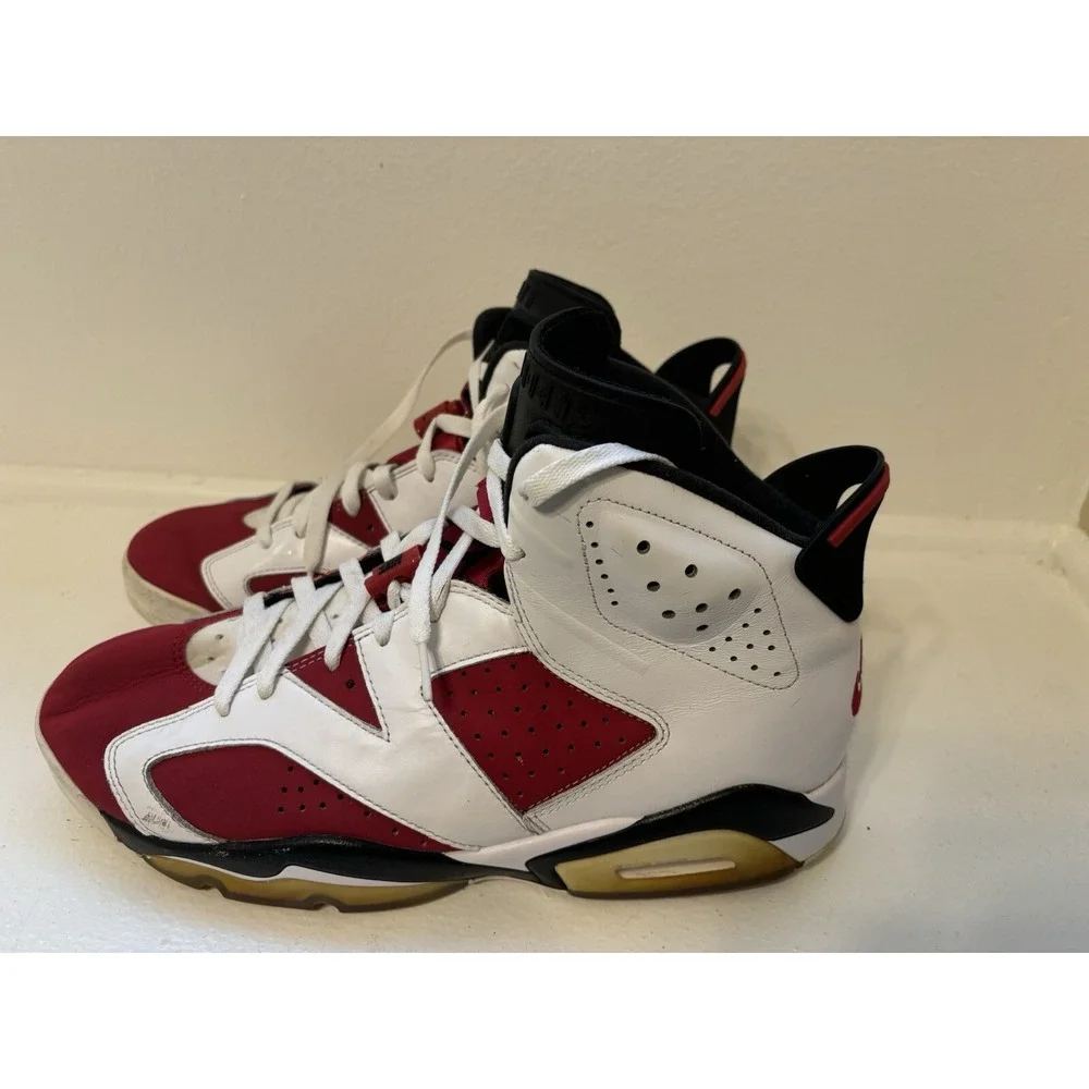Size 11.5 - Nike Air Jordan 6 Retro Carmine 2014 384664-160 OG VI White/Black